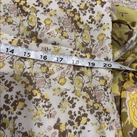 Joie silk Yellow and Green floral Ruffled Tiered Maxi Sundress Size L - Picture 13 of 14